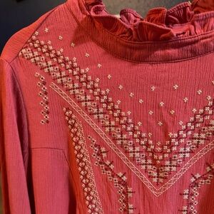 NWT Embroidered Long Sleeve Blouse Torrid 00